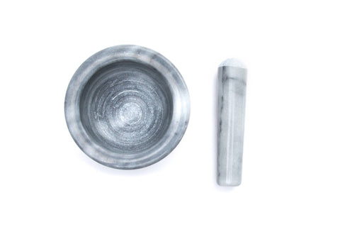 Marble Mortar & Pestle, White, 4" - Fox Run Brands