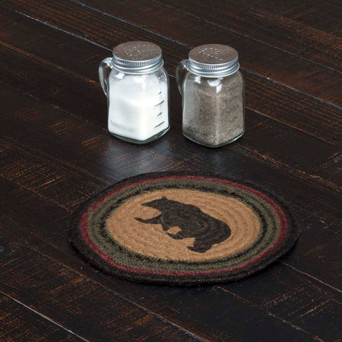 Wyatt Stenciled Bear Jute Trivet, 8 in - VHC Brands