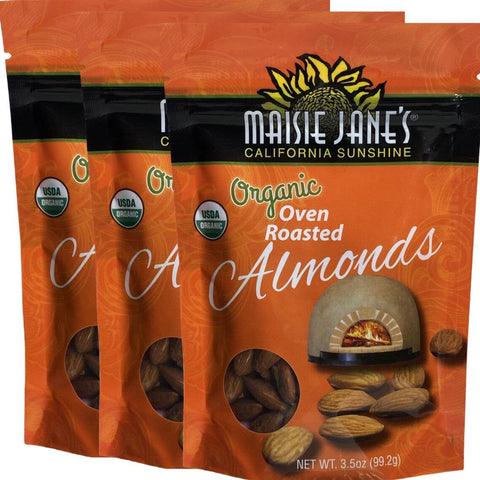 Organic Oven Roasted Almonds, 3.5oz Reclosable Pouch - Maisie Jane’s