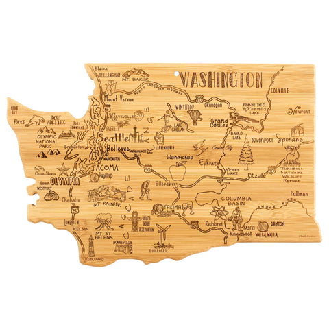 Totally Bamboo - Destination Washington State-Shaped Serving & Cutting Board