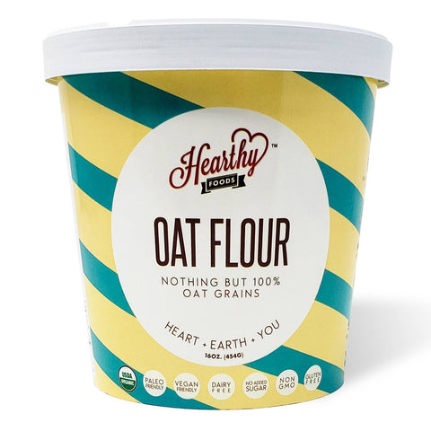 Oat Flour, 16 oz, gluten free fine baker grade - Hearthy Foods