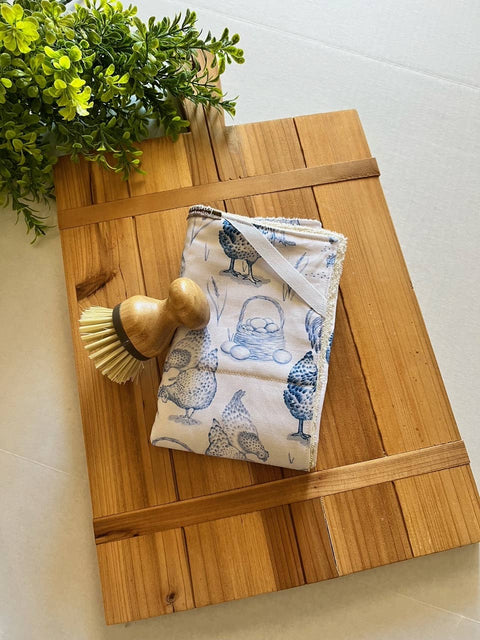 Blue Chicken Dish Drying Mat - Lavishly Vintage