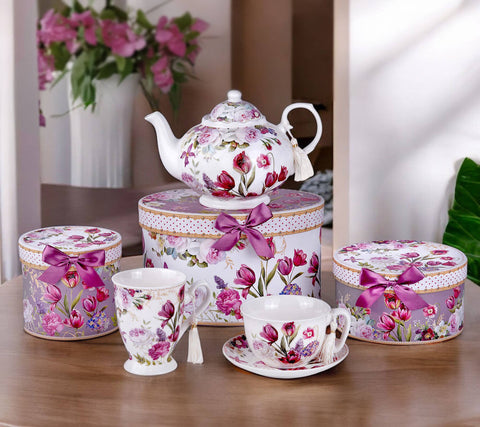 Tulip Tea/Coffee set with Cup and Saucer, in Gift Box
