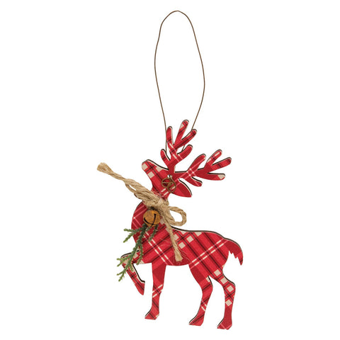 Woodland Pine & Bell Deer Ornament, 5"x5.5", Assorted - Col House Designs