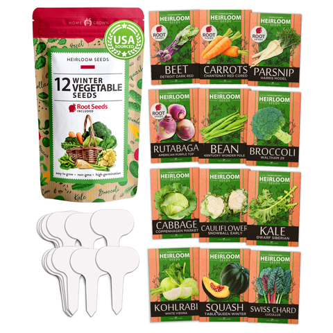 12 Winter Vegetable Seeds Varieties - Heirloom, Non-GMO - Homegrown Garden