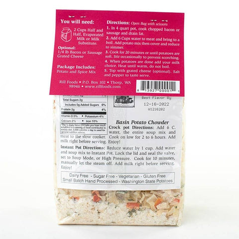 Basin Potato Soup Mix, Large, 7 oz, Serves 8 - Rill Foods