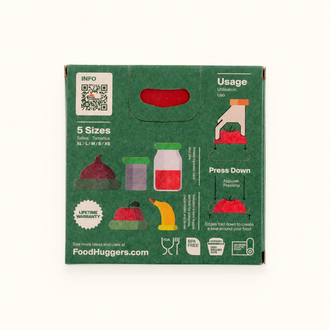 Reusable Silicone Food Savers: Terra Cotta, Set of 5 - Food Huggers