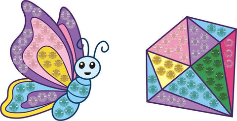 Diamond Dotz BIG DOTZ Stickers, Butterfly Sparkle, Set of 4 - Toysmith