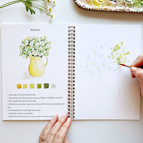Flowers Watercolor Workbook - Emily Lex Studio