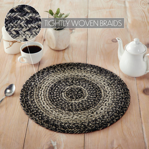 Sawyer Mill Black White Jute Trivet, 15 in - VHC Brands