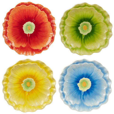 Blossom Floral Dessert Plates, Set of 4, 8" - Certified International