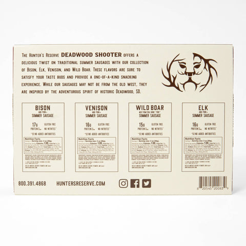 Deadwood Shooter Gift Box, Four 4oz Summer Sausages - Hunter's Reserve