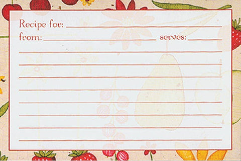 Fruit 'n Flowers Recipe Cards, 25 4"x6" - Meadowsweet Kitchens
