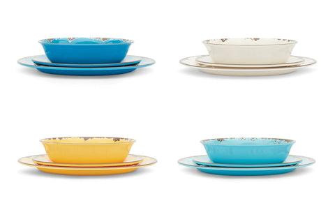 Melamine Dinnerware, Set of 12, Multicolor - Fox Run Brands