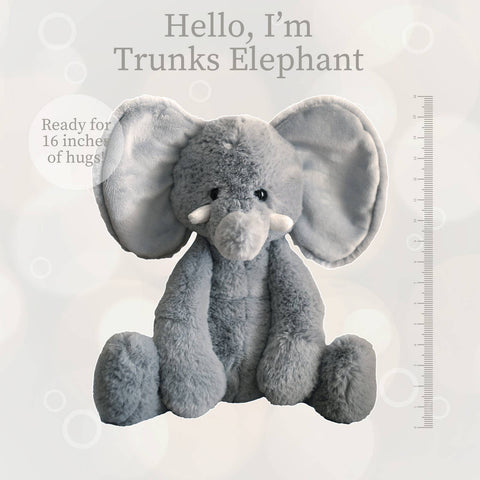 Trunks Elephant Lushee Plush, 16" - Beverly Hills Teddy Bear Company