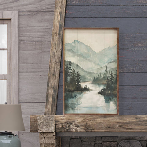 Mountain River View, 10"x16", Wall Art - Kendrick Home