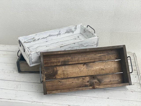 Medium Wood Tray: Walnut Colored Tray - Forever Green Art