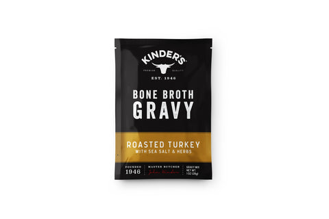 Roasted Turkey Bone Broth Gravy with Sea Salt and Herbs, 1 oz - Kinder's Sauces & Seasonings