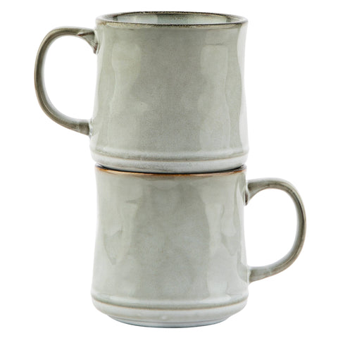 Java Coffee Mugs - Set of 2: Circled, Stoneware, 15 oz - Kook