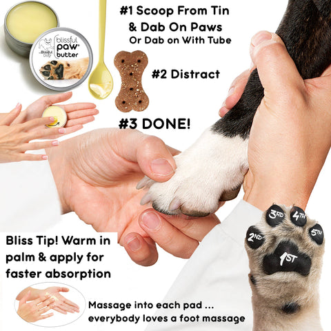 Paw Butter for Rough, Dry Dog Paws in Tins & Tubes, Paw Balm: 1 oz tin - The Blissful Dog