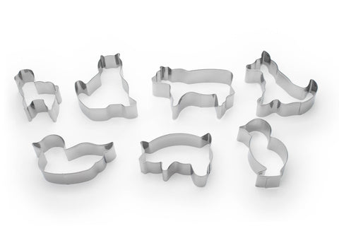 Farm Animal Cookie Cutters, Set of 7, 3.5" x 3.5" - Fox Run Brands