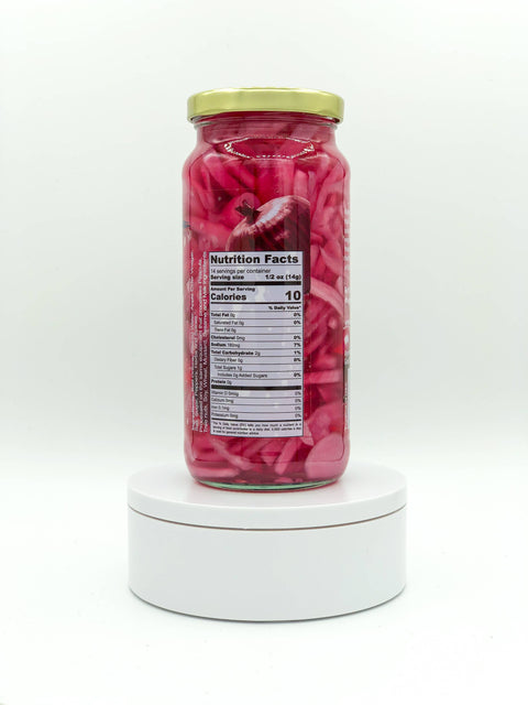 Spicy Pickled Red Onions, 16 oz Handcrafted - Ayurveg
