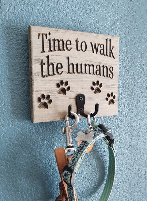 Leash Hooks: Double Paw - Knotty Pine Woodworks
