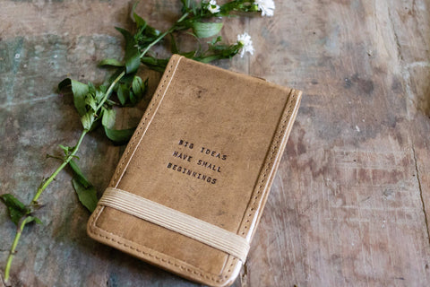 Mini Big Ideas Leather Journal, 4"x6" - Sugarboo & Co