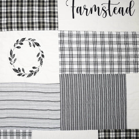 Sawyer Mill Black Stenciled Patchwork Throw, 50x60 in - VHC Brands