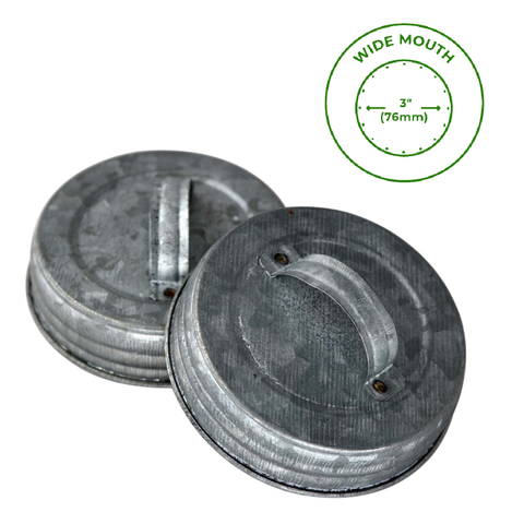 Galvanized Metal Handle Canister Lid for Mason Jars: Wide mouth - Mason Jar Lifestyle