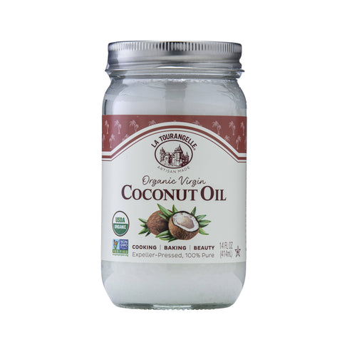 Organic Virgin Unrefined Coconut Oil, 14 Fl Oz: Glass - La Tourangelle
