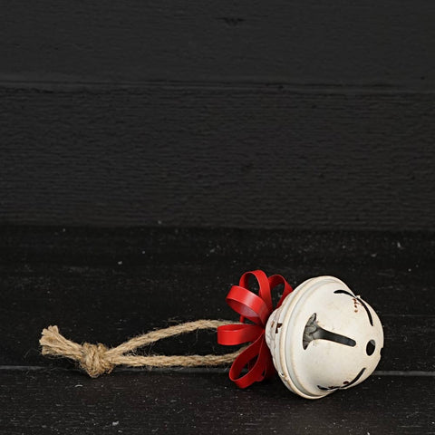 Vintage White Nutshell Bell with Metal Bow - Holiday Depot Inc.