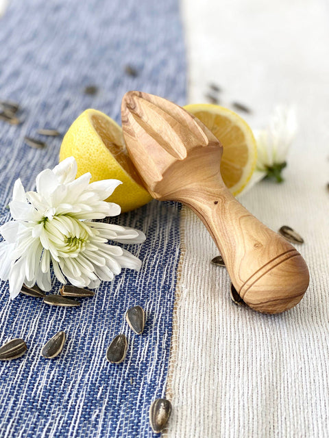 Olive Wood Lemon Squeezer, 6 in - Scents and Feel