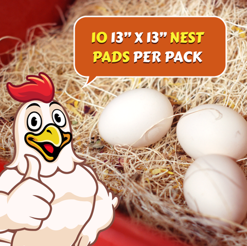 Chicken Nesting Pads with Aromatic Nest Herbs, 10 pk, 13"x13" - My Favorite Chicken