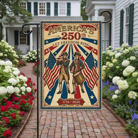 America's 250th Let Freedom Ring Patriotic Garden Flag, 12"x18" - Flaidora
