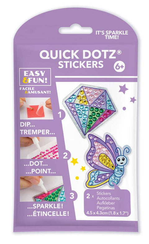 Diamond Dotz BIG DOTZ Stickers, Butterfly Sparkle, Set of 4 - Toysmith
