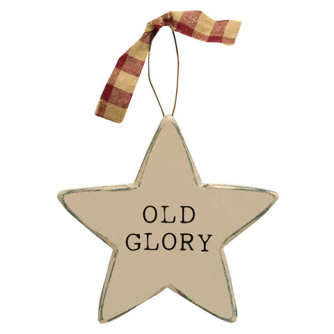 Patriotic Words Star Ornament, 3 Assorted - The Hearthside Collection