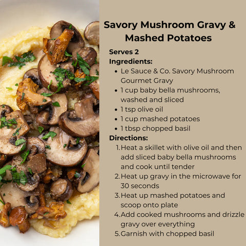 Savory Mushroom Gourmet Gravy, 4 Servings, 8.8 oz - Sauce Le Sauce & Co